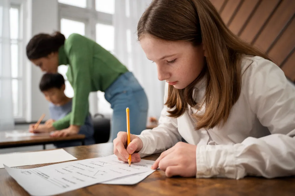 Estudiantes en el examen ECOEMS